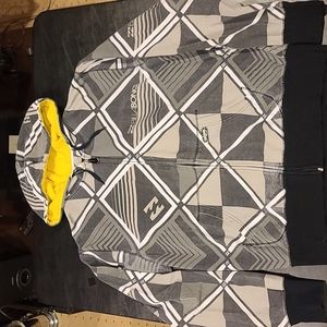 Billabong full zip hoodie gray black white XL